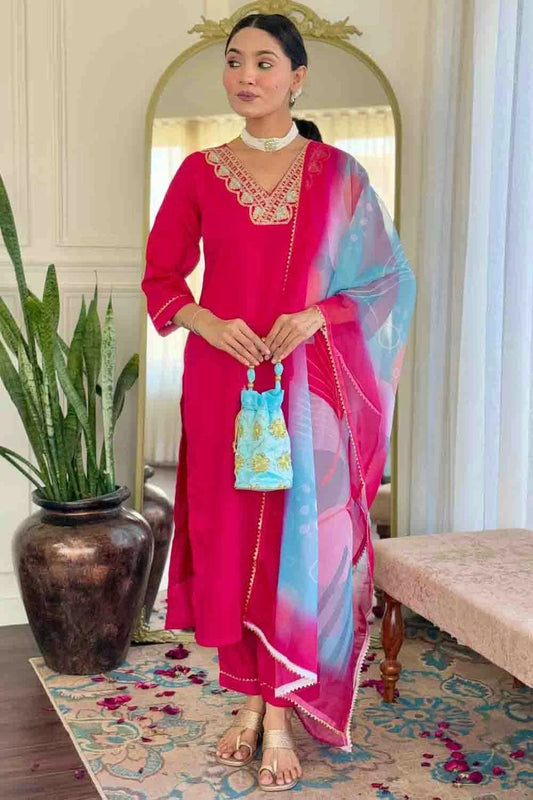 Pink Rayon Slub Stitched Suit NCSS11110682