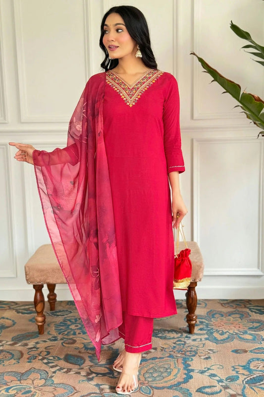 Pink Rayon Stitched Salwar Suit NCSS11111567