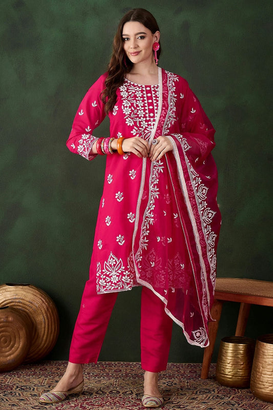 Pink Roman Silk Stitched Salwar Suit NCSS11111968