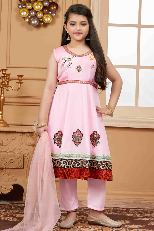 Pink Satin Pant Style Suit NCGW10710827
