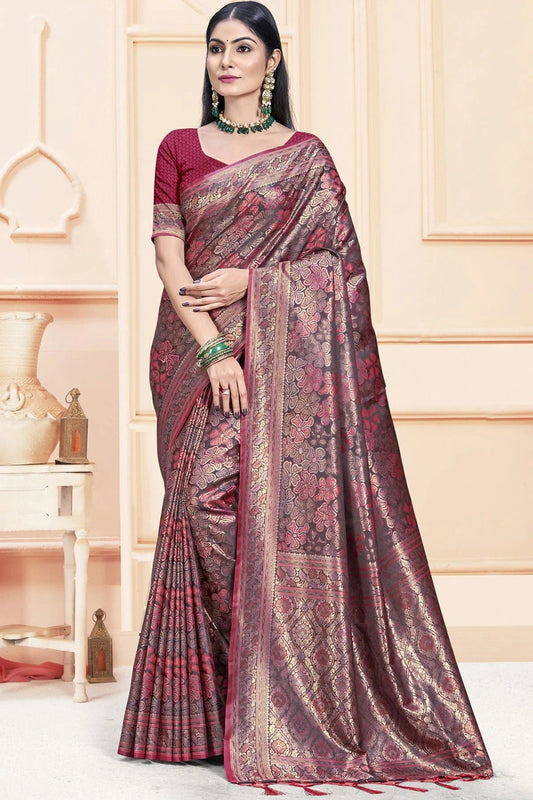 Pink Satin Silk Traditional Saree NCSD11010462