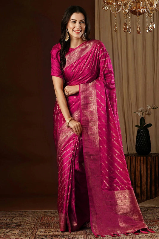 Pink Satin Silk Traditional Saree NCSD11111494