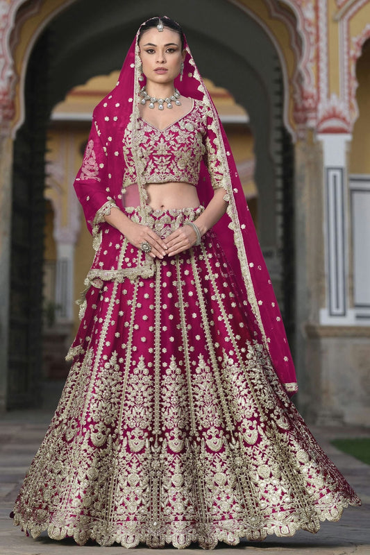 Pink Semi Stitched Butterfly Net Lehenga Choli NCLC11111267
