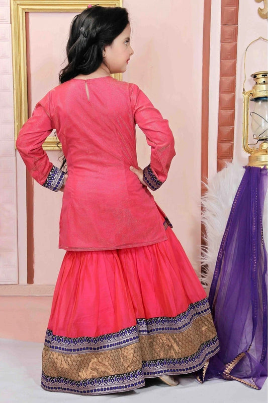Pink Shimmer Net Party Wear Sharara Suit NCGW10710770