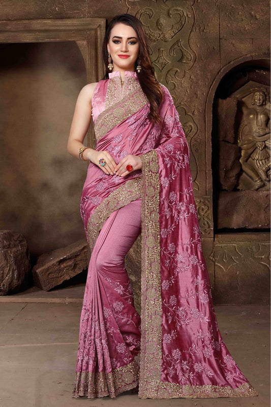 Pink Silk Designer Saree NCSD11210608