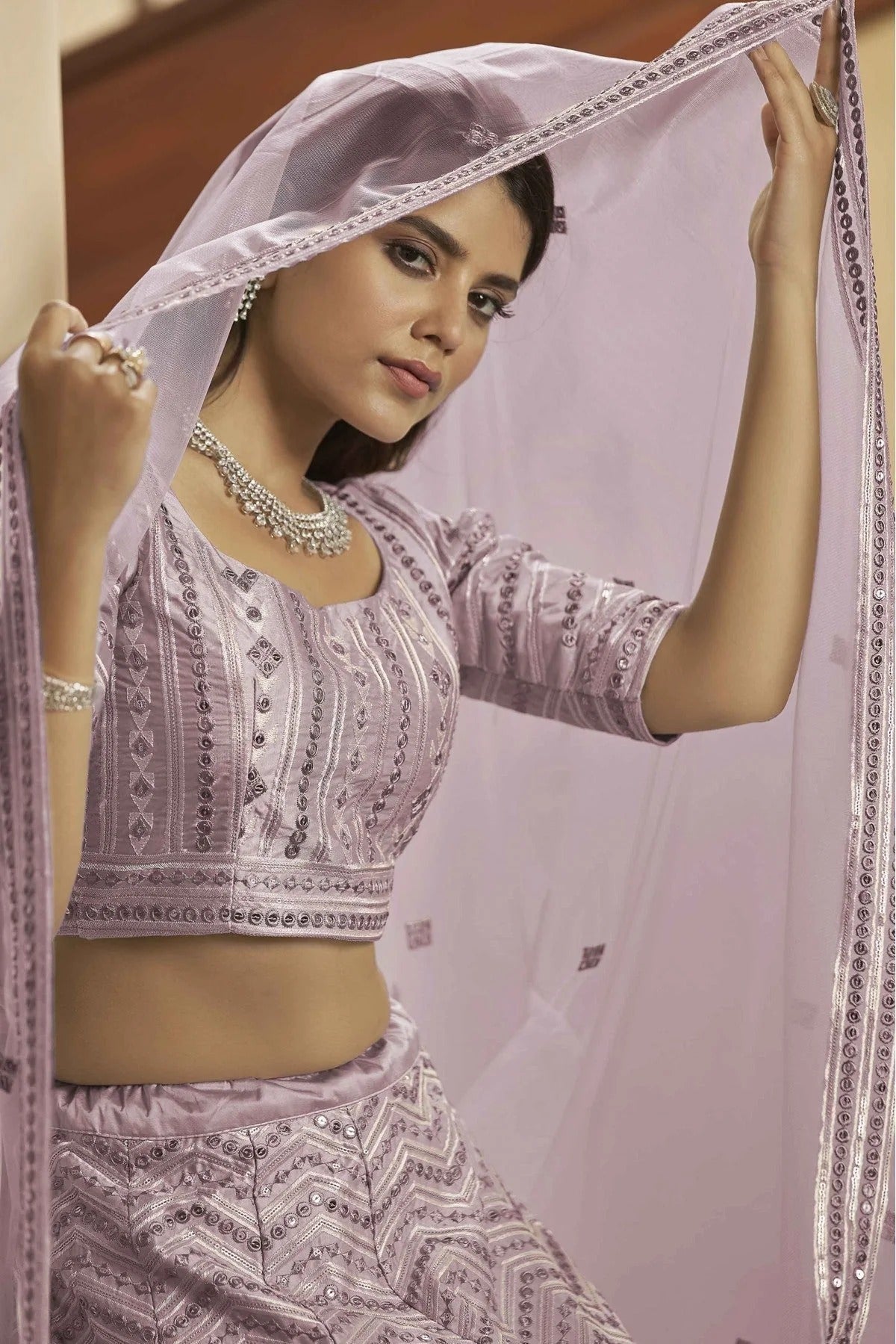 Pink Silk Embroidery Lehenga Choli NCLC11510151
