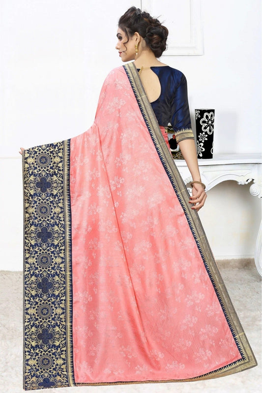 Pink Silk Jacqaurd Embroidery Saree NCSD11210821