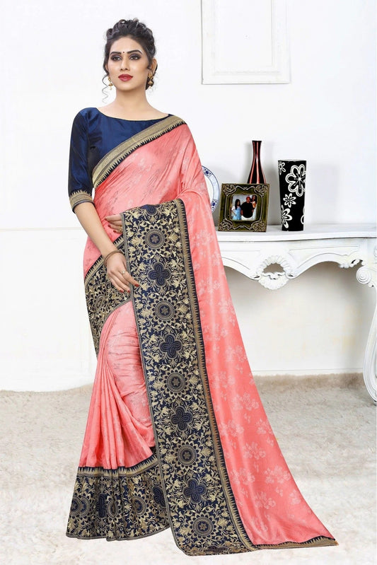 Pink Silk Jacqaurd Embroidery Saree NCSD11210821