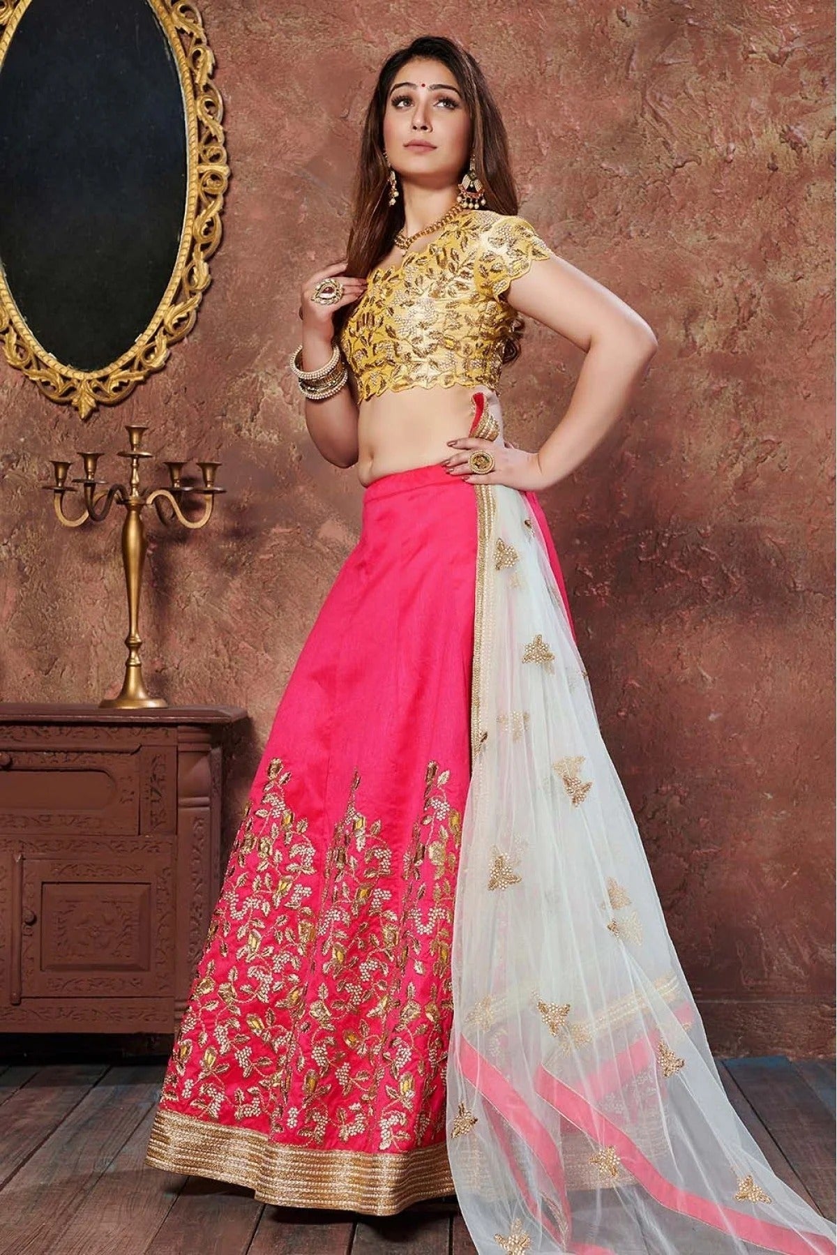 Pink Silk Lehenga Choli NCLC10110282