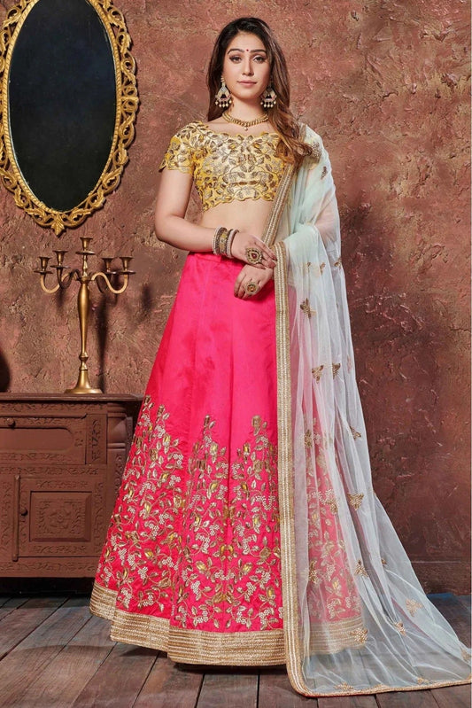 Pink Silk Lehenga Choli NCLC10110282