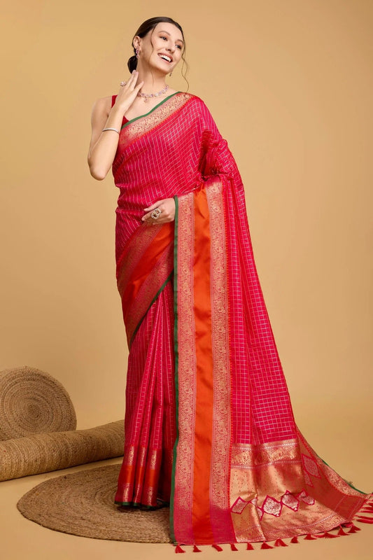 Pink Silk Saree NCSD11112534