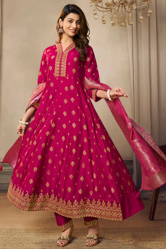 Pink Silk Stitched Salwar Suit NCSS11111590