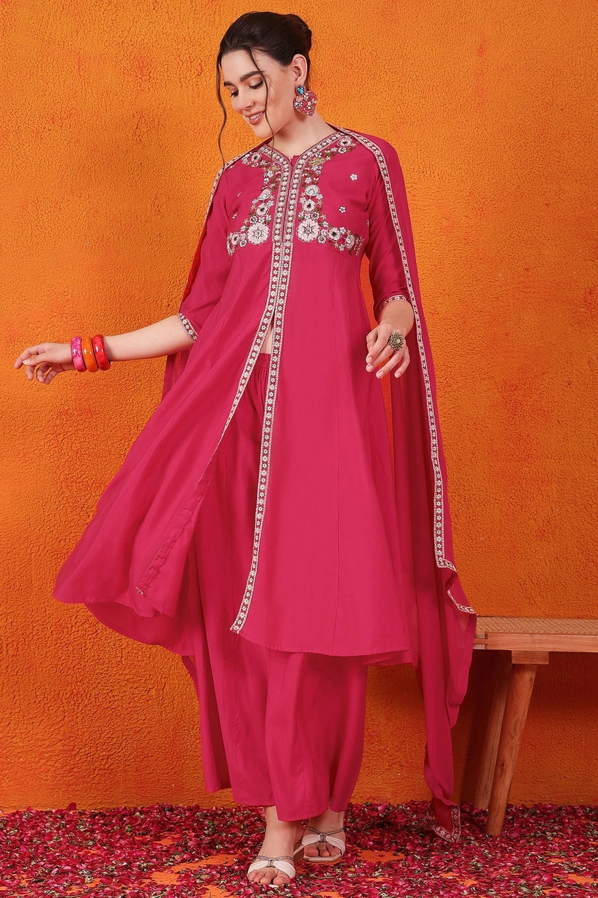 Pink Silk Stitched Salwar Suit NCSS11111985