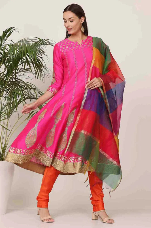 Pink Silk Stitched Suit NCSS11110911