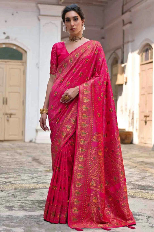 Pink Silk Traditional Saree NCSD12610136