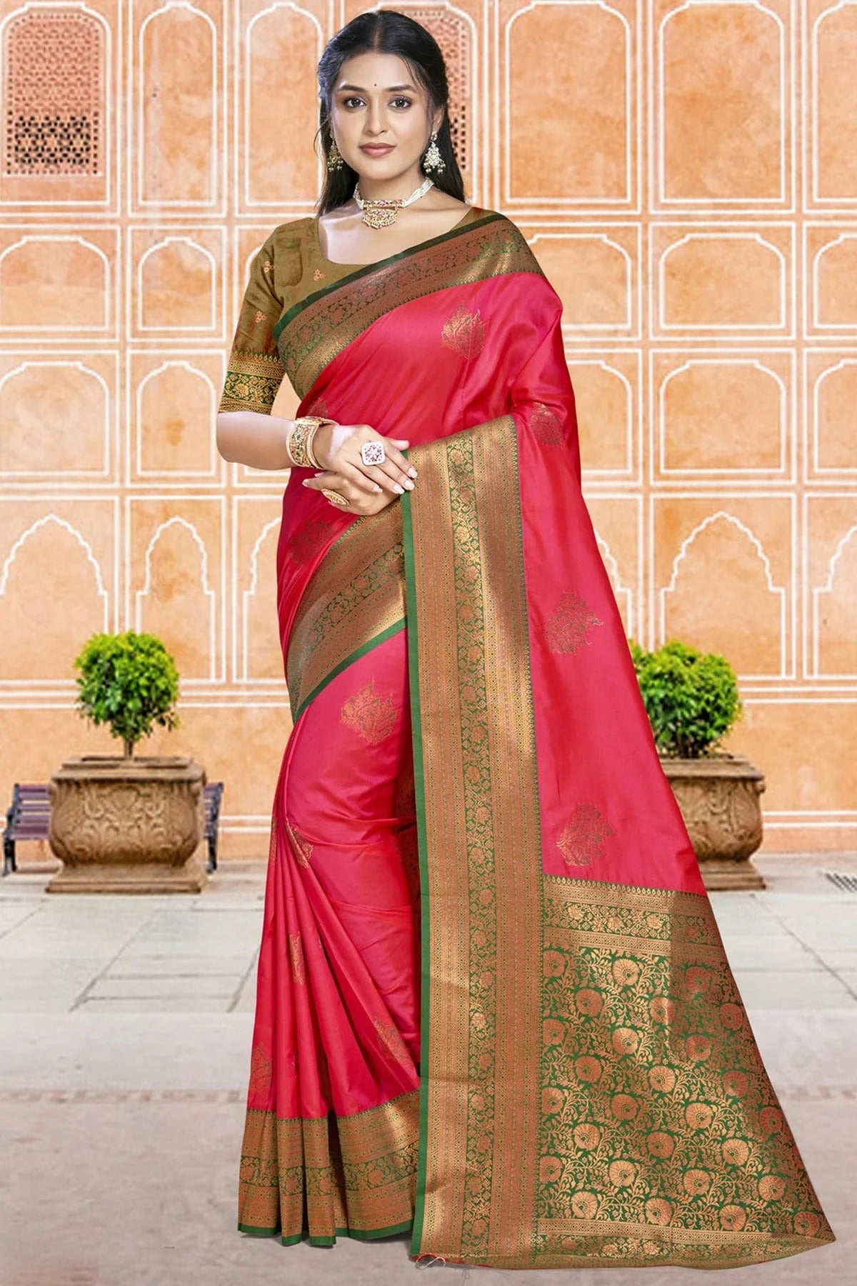 Pink Silk Woven Traditional Saree NCSD11010223