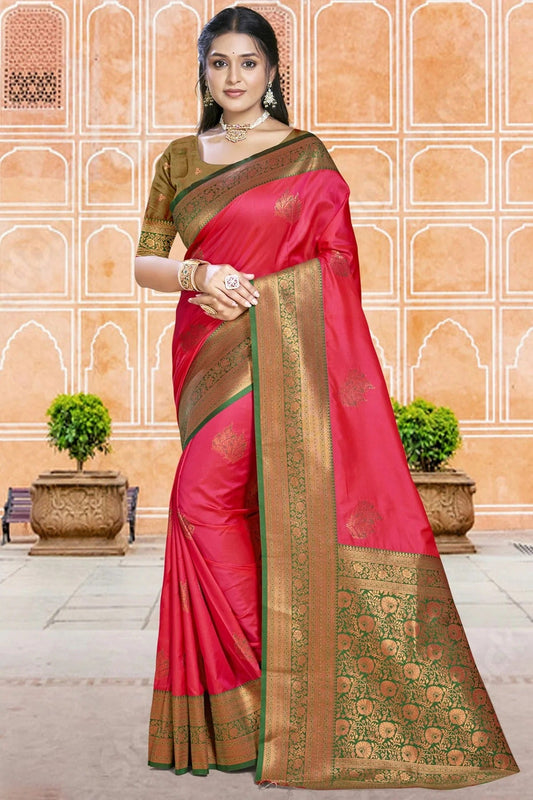 Pink Silk Woven Traditional Saree NCSD11010223