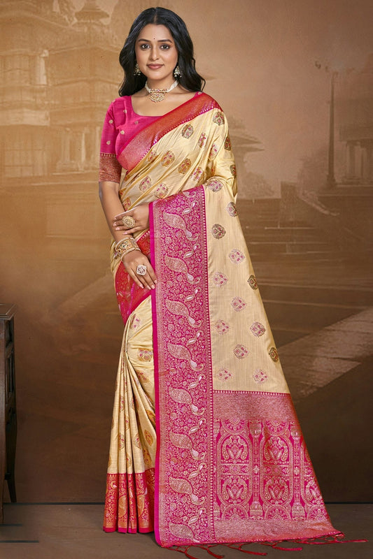 Pink Silk Woven Traditional Saree NCSD11010230