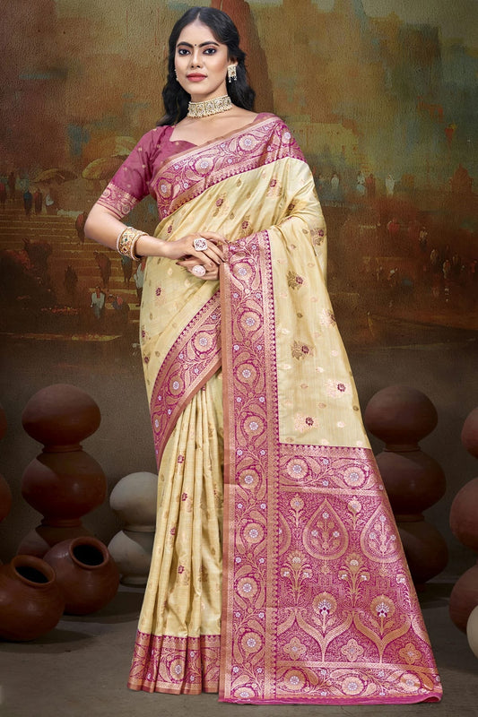 Pink Silk Woven Traditional Saree NCSD11010235