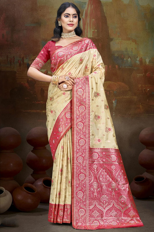 Pink Silk Woven Traditional Saree NCSD11010237