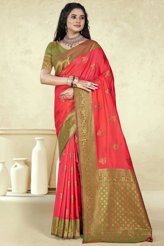 Pink Silk Woven Traditional Saree NCSD11010251