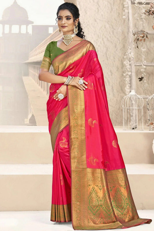 Pink Silk Woven Traditional Saree NCSD11010269