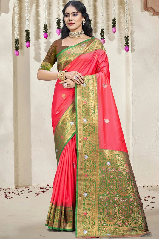 Pink Silk Woven Traditional Saree NCSD11010303