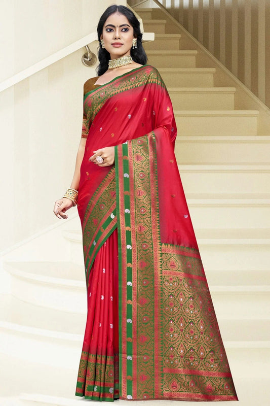Pink Silk Woven Traditional Saree NCSD11010311