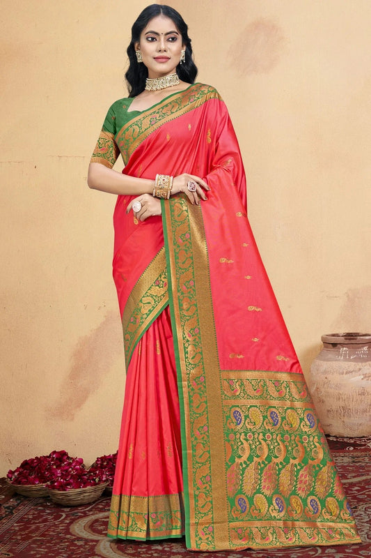 Pink Silk Woven Traditional Saree NCSD11010325