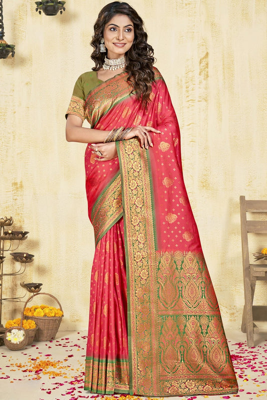 Pink Silk Woven Traditional Saree NCSD11010353