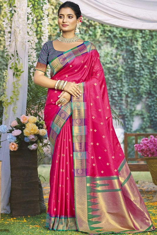 Pink Silk Woven Traditional Saree NCSD11010402