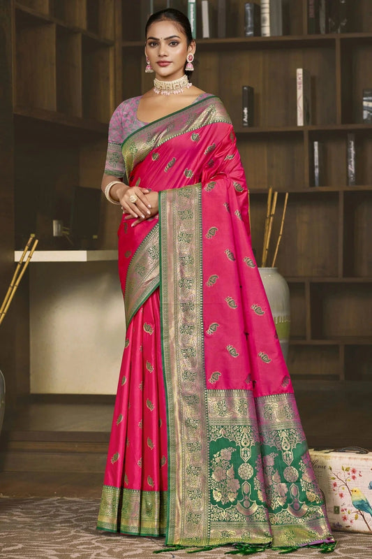 Pink Silk Woven Traditional Saree NCSD11010407