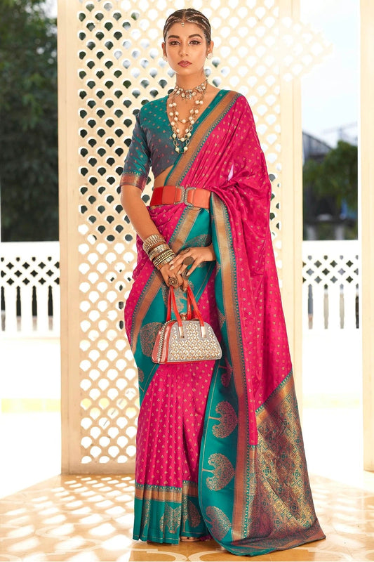 Pink Soft Banarasi Silk Woven Saree NCSD12910155