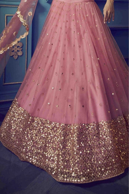 Pink Soft Net Embroidery Lehenga Choli NCLC10810503