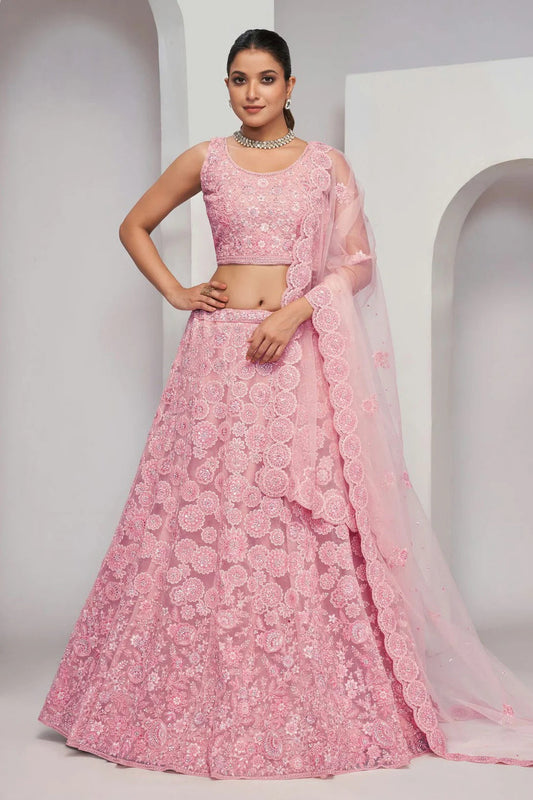 Pink Soft Net Lehenga Choli NCLC10310104