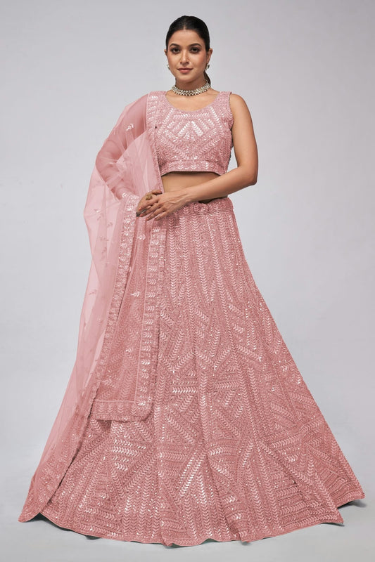 Pink Soft Net Lehenga Choli NCLC10310114