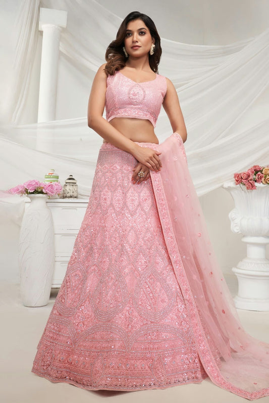 Pink Soft Net Lehenga Choli NCLC10310119