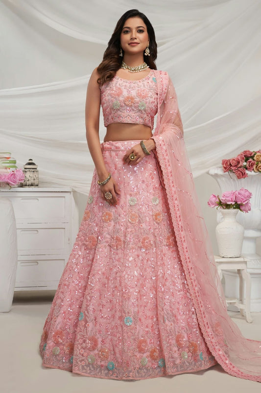 Pink Soft Net Lehenga Choli NCLC10310121