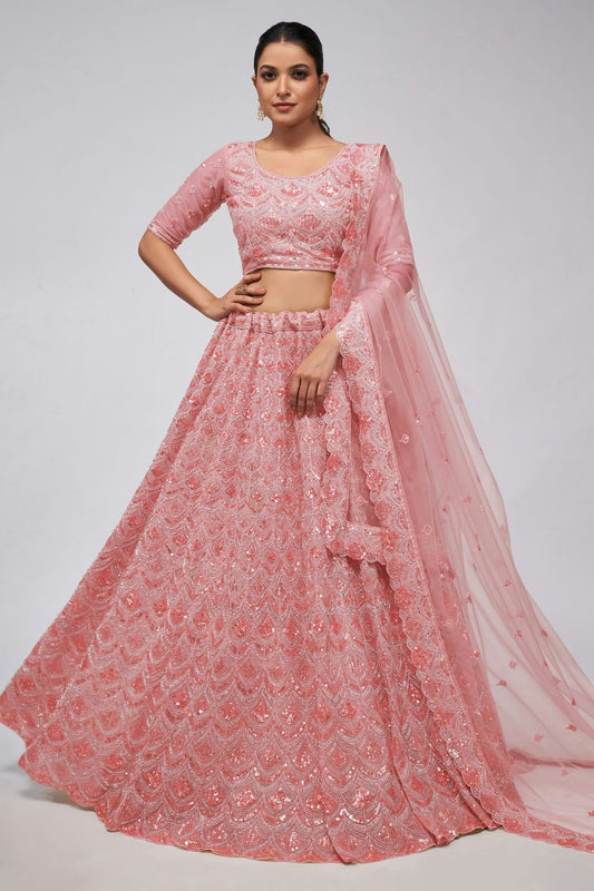 Pink Soft Net Lehenga Choli NCLC10310122
