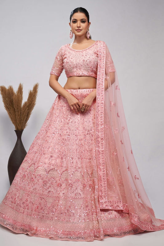 Pink Soft Net Lehenga Choli NCLC10310129