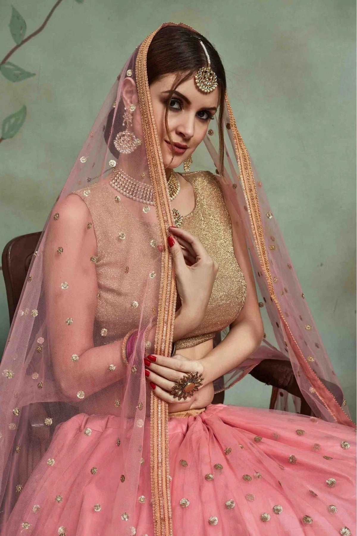 Pink Soft Net Sequins Lehenga Choli NCLC10810518