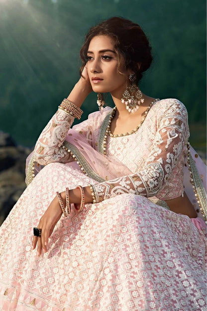 Pink Soft Net Sequins Lehenga Choli NCLC10810520