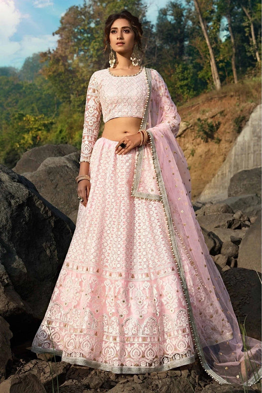 Pink Soft Net Sequins Lehenga Choli NCLC10810520