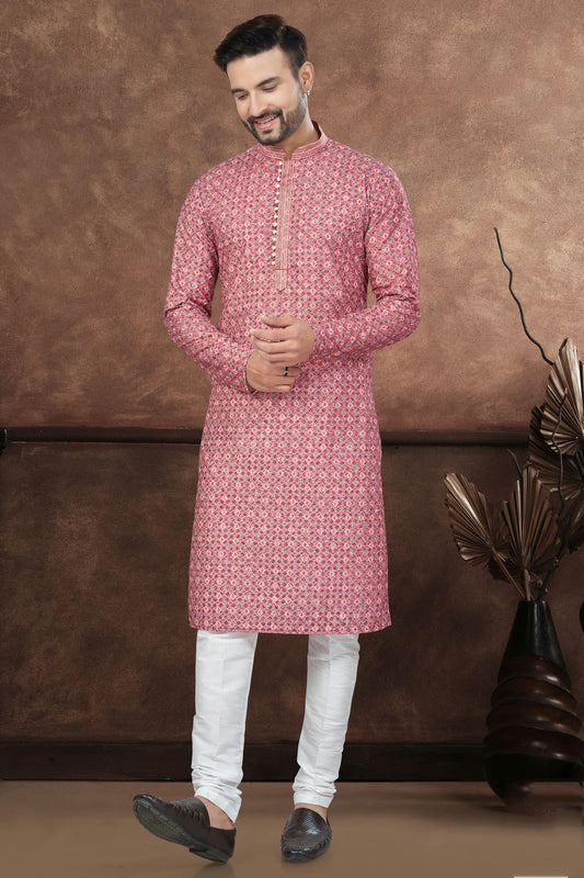 Pink Soft Rayon Kurta Pajama NCKP10410130