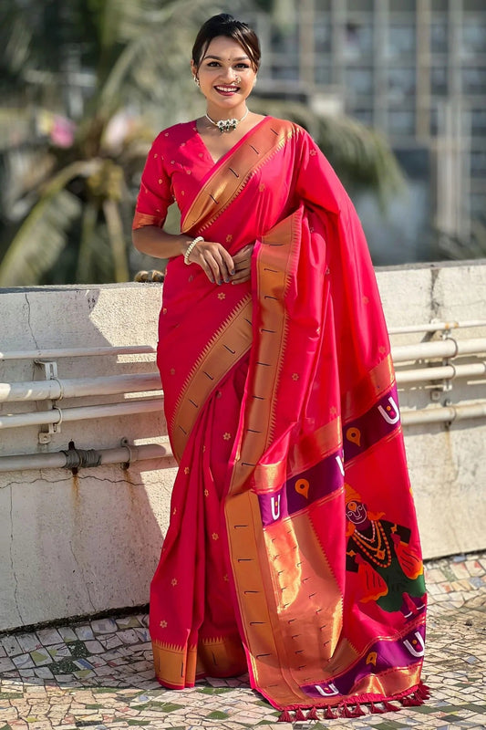 Pink Soft Silk Paithani Saree NCSD11111465