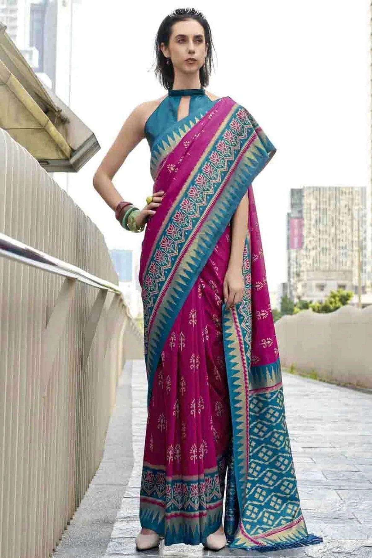 Pink Soft Silk Printed Traditional Sarees  NCSD11110287