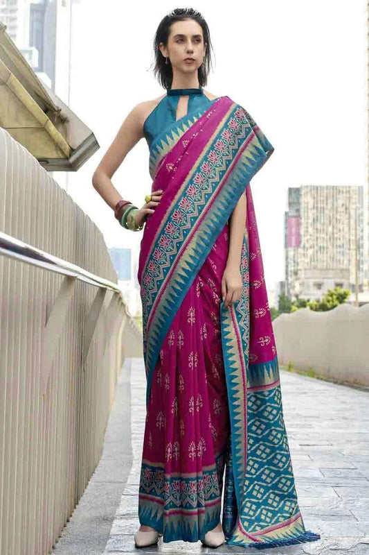 Pink Soft Silk Printed Traditional Sarees  NCSD11110287