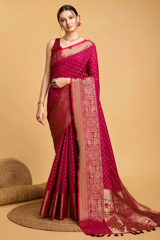 Pink Soft Silk Saree NCSD11112556