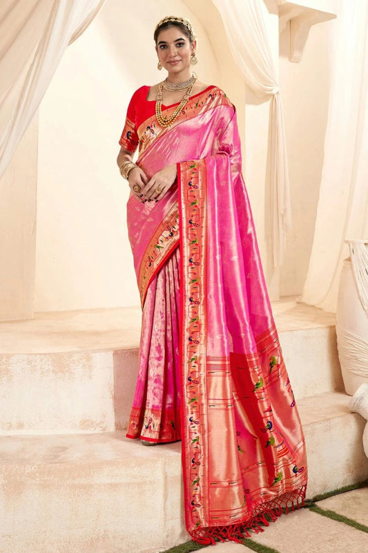 Pink Soft Tissue Silk Saree NCSD11112522
