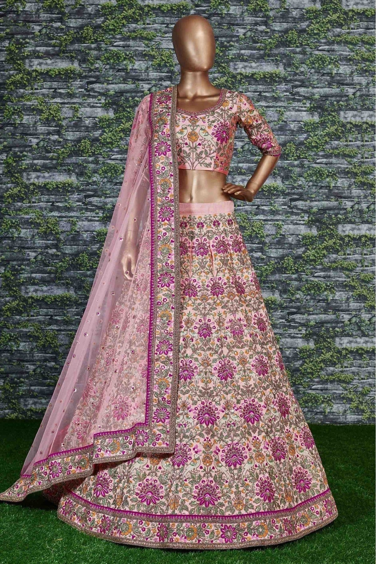Pink Taffeta Silk Lehenga Choli NCLC10110267